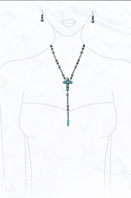 Beaded Cross Necklace Set – Suzie Q USA