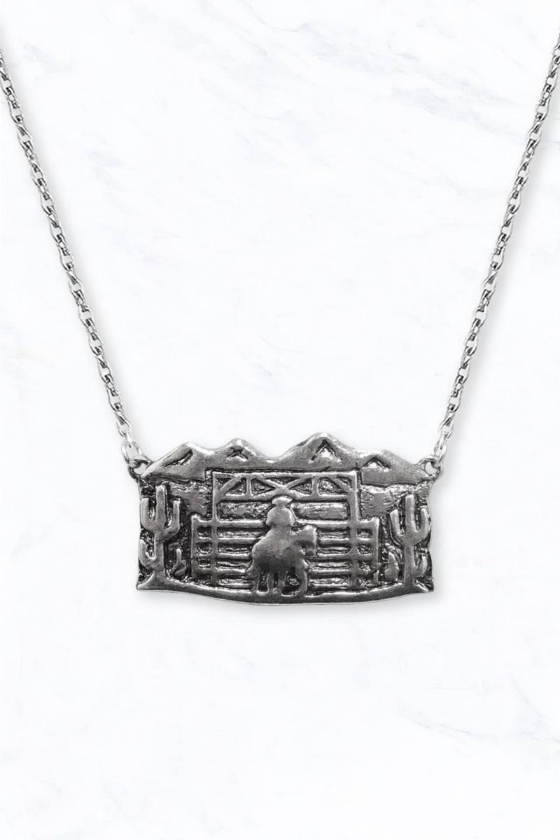 Pendant Ranch Sign Western Ranch Scene Pendant Necklace – Suzie Q USA